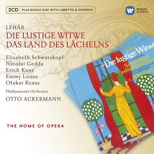 LEHAR: MERRY WIDOW & LAND OF SMILES - KUNZ, SCHWARZKOPF, GEDDA, ACKERMAN (3 CDS)