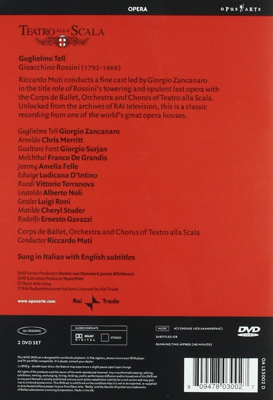 ROSSINI: Guglielmo Tell - Cheryl Studer, Riccardo Muti, La Scala (2 DVD)