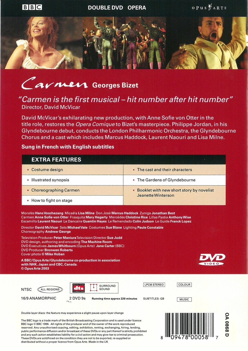 BIZET: CARMEN - von Otter, Glyndebourne, Philippe Jordan (2 DVD)