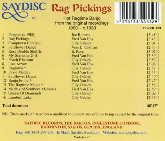 Rag Pickings: Hot Ragtime Banjo Solos