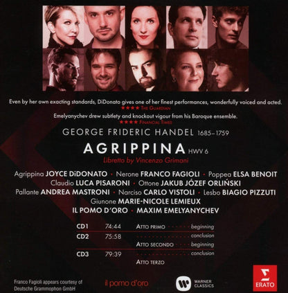 HANDEL: Agrippina - DiDonato, Il Pomo d'Oro, Fagioli, Orlinski (3 CDs)