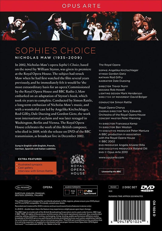 MAW: Sophie's Choice - Kirschlager, Rattle, Royal Opera House Orchestra & Chorus (2 DVD)