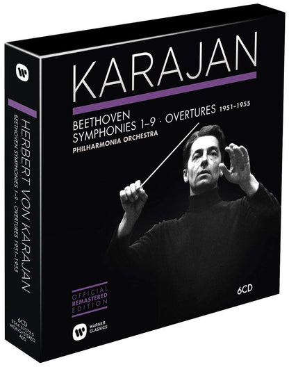 Beethoven: 9 Symphonies, Overtures - Karajan, Philharmonia Orchestra (Karajan Official Remastered Edition 6 CDs)