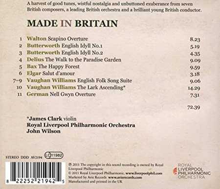 Made in Britain (Music of Walton, Bax, Delius, Vaughan Williams and More): Royal Liverpool Philharmonic Orchestra, John Wilson