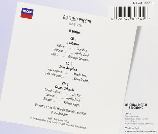 PUCCINI: IL TRITTICO - FRENI, NUCCI, PONS, ALAGNA (3 CDS)