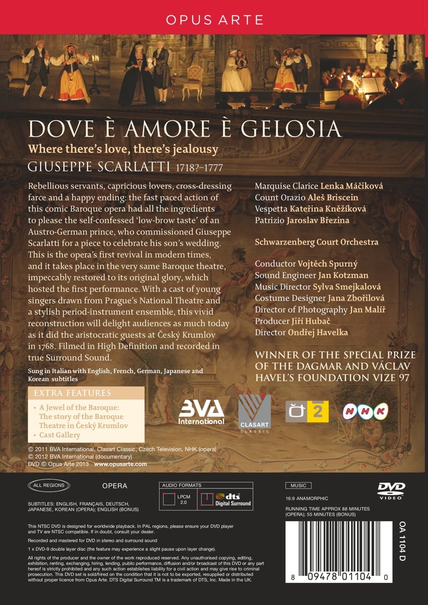 Giuseppe Scarlatti: Dove e Amore e Gelosia [Blu-ray] [Import ...