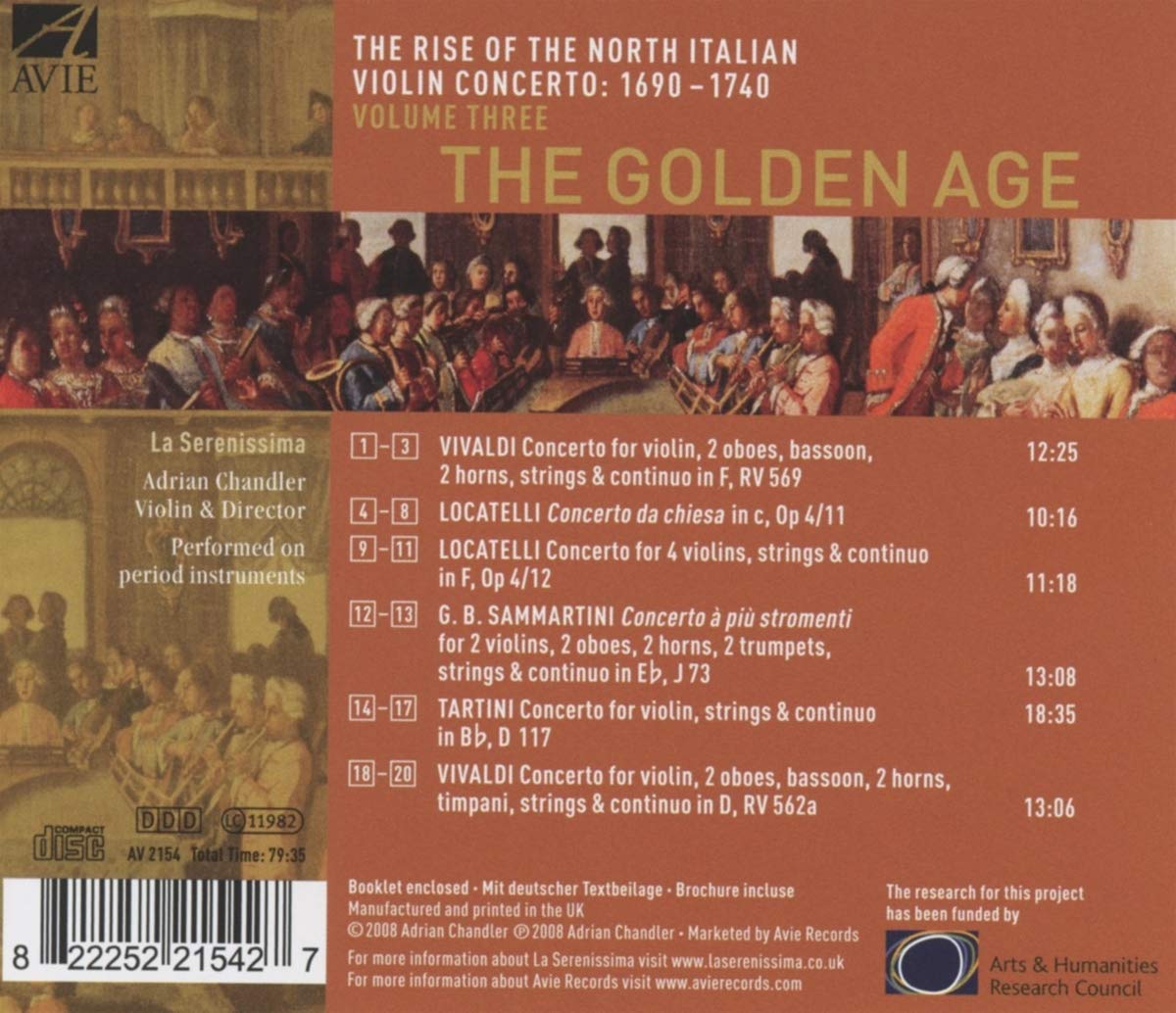 The Rise of the North Italian Violin Concerto, Volume 3: The Golden Age - La Serenissima