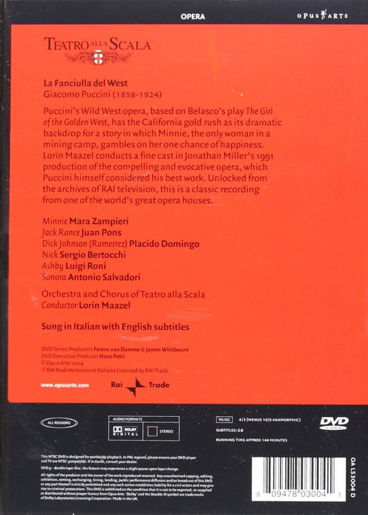 PUCCINI: La Fanciulla del West - Placido Domingo, Lorin Maazel, La Scala (DVD)