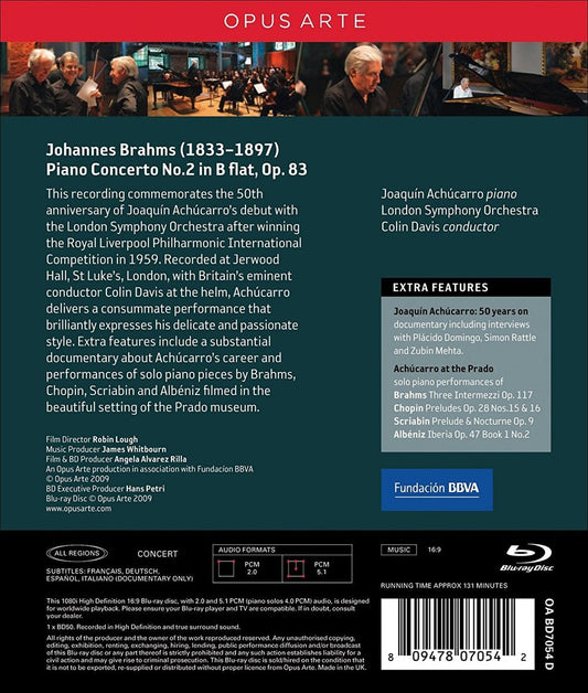 BRAHMS: Piano Concerto No. 2, Piano Works - AchĂșcarro, Colin Davis, London Symphony Orchestra (DVD)