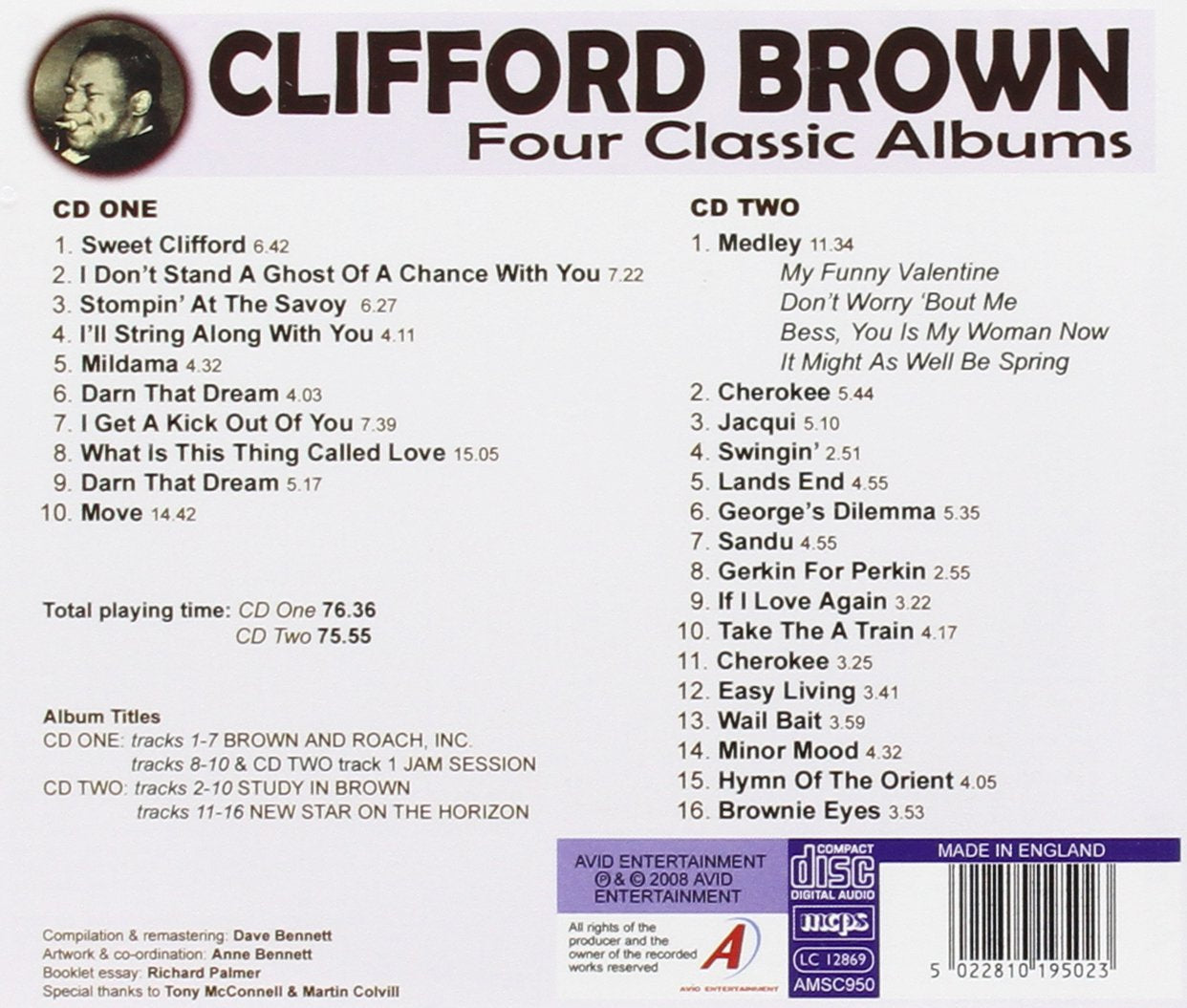 CLIFFORD BROWN: FOUR CLASSIC ALBUMS (BROWN AND ROACH INC / JAM