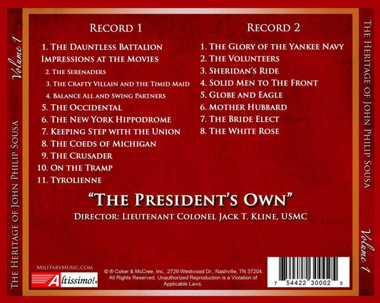 SOUSA: HERITAGE OF JOHN PHILIP SOUSA, VOLUME 1 - US MARINE BAND (2 CDS)
