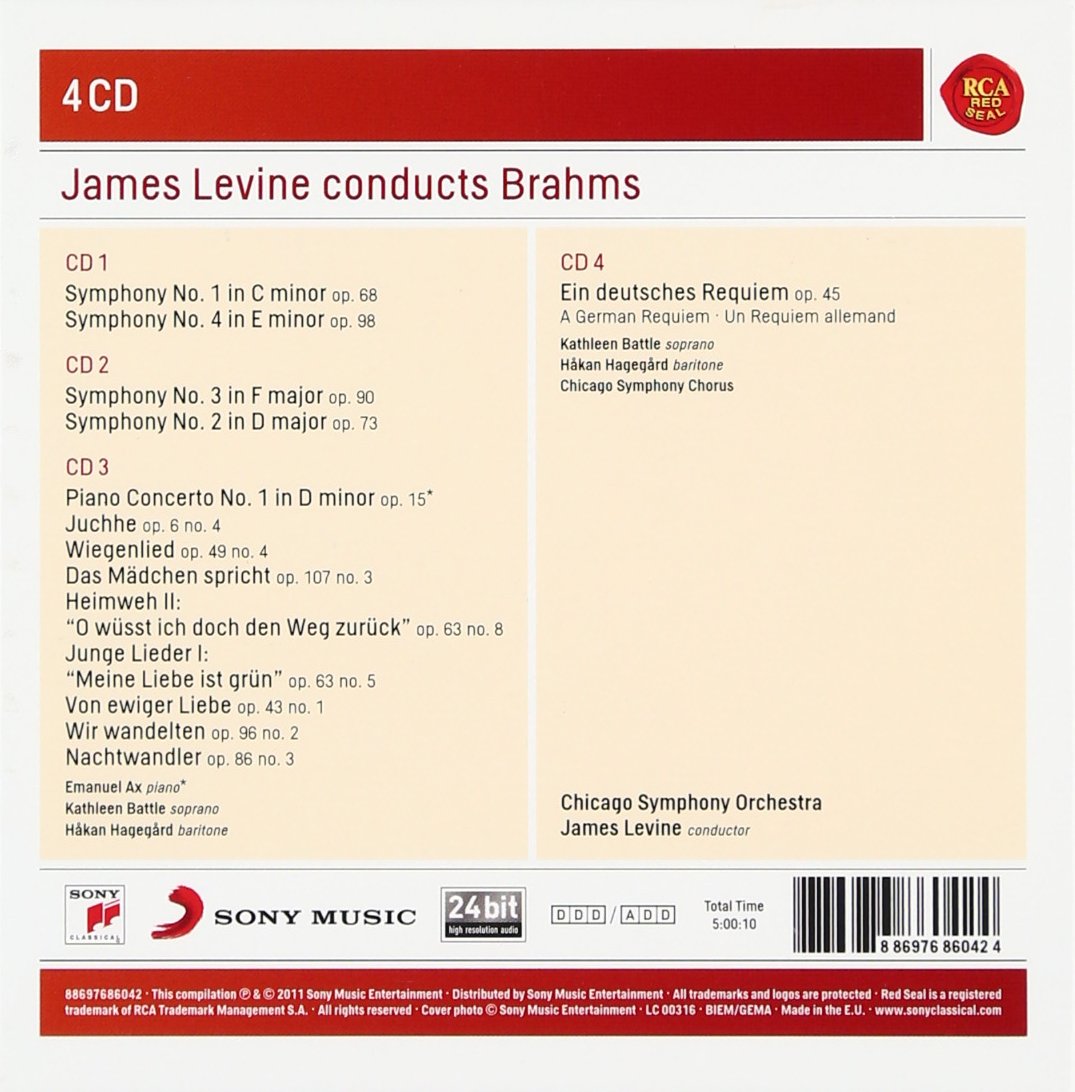 JAMES LEVINE CONDUCTS BRAHMS (4 CDS)