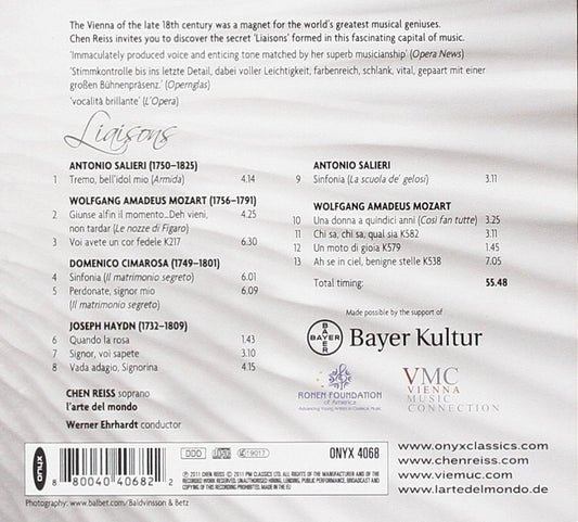 Liaisons: Arias by Mozart, Haydn, Cimarosa, Salieri - Chen Reiss, L’arte del Mondo