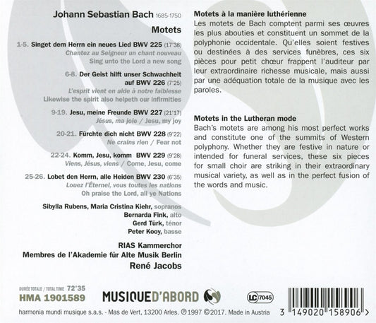Bach: Motets - Rene Jacobs