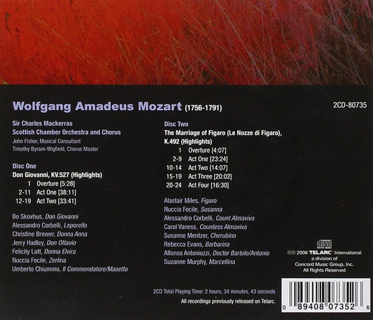 MOZART: Highlights, Vol. 1 (Don Giovanni; The Marriage of Figaro) -  Skovhus, Hadley, Lott, Scottish National Orchestra, Charles Mackerras (2 CDs)