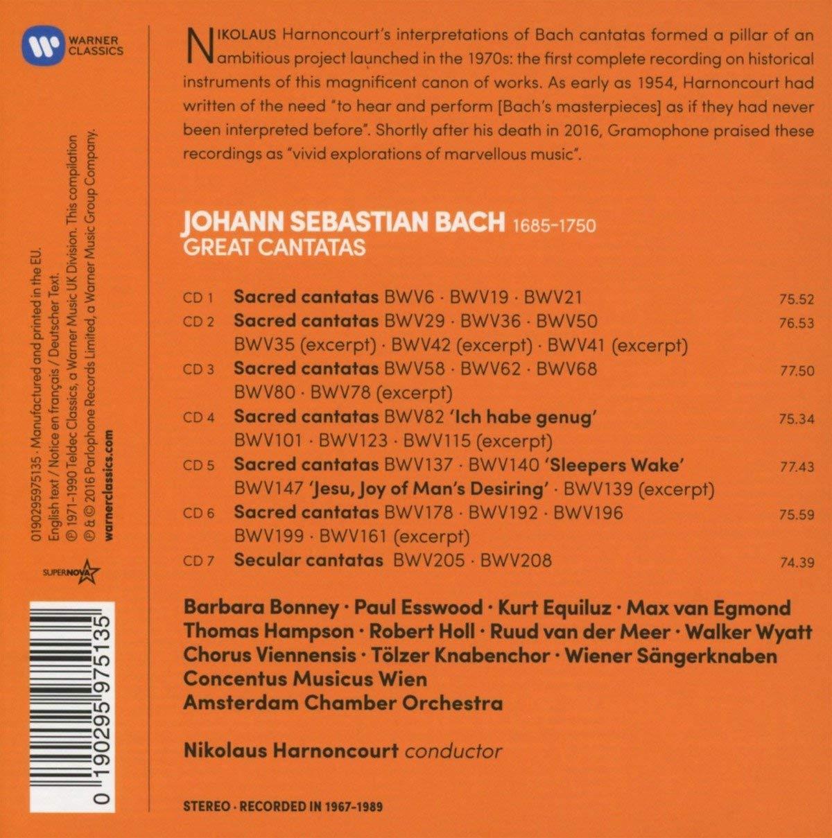 BACH: GREAT CANTATAS - HARNONCOURT (7 CDS)