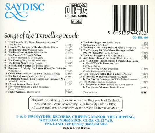Songs of the Travelling People: Music of the Tinkers, Gipsies and other traveling people of England, Scotland & Ireland