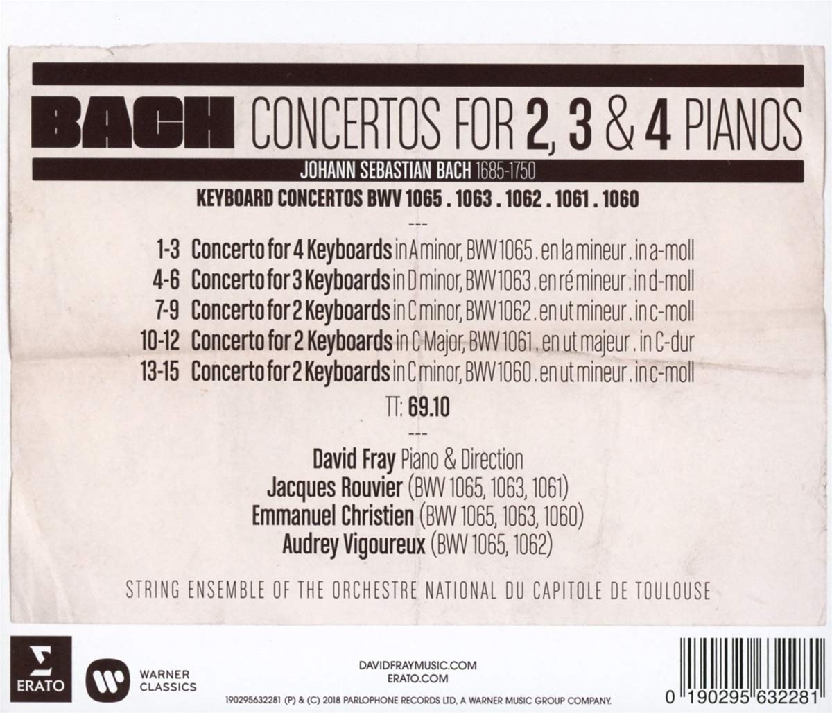 Bach: Concertos For 2, 3, and 4 Pianos - David Fray