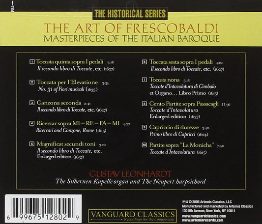 THE ART OF FRESCOBALDI: MUSIC FOR ORGAN & KEYBOARD - GUSTAV LEONHARDT