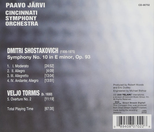 SHOSTAKOVICH: Symphony No. 10 in E Minor; TORMIS: Overture No. 2 - Paavo Jarvi, Cincinnati Symphony