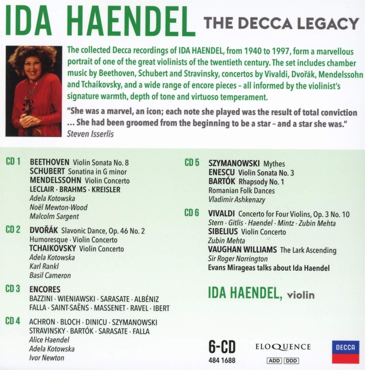 IDA HAENDEL: THE DECCA LEGACY (6 CDS)