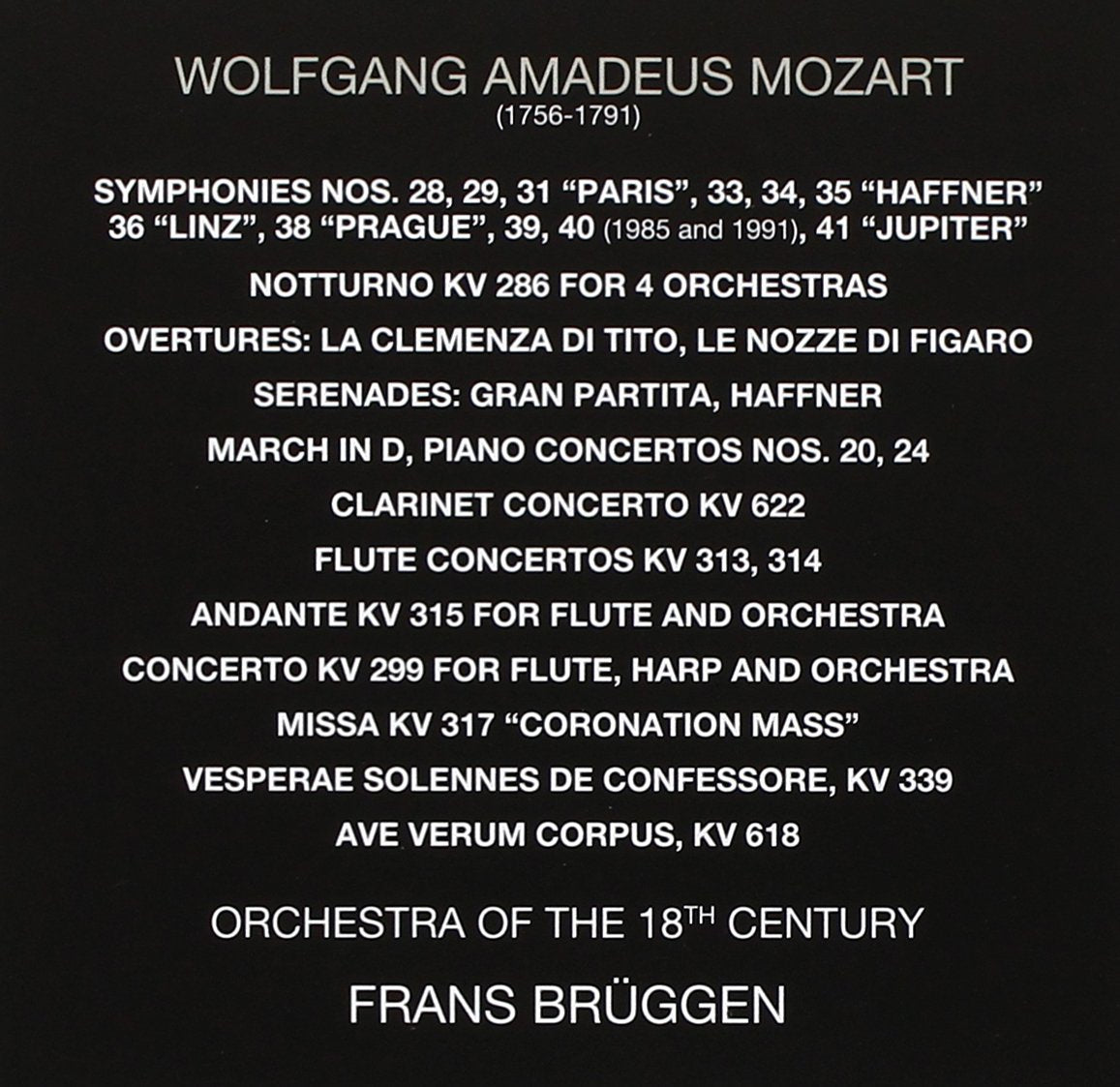 FRANZ BRUGGEN CONDUCTS MOZART (11 CDS)