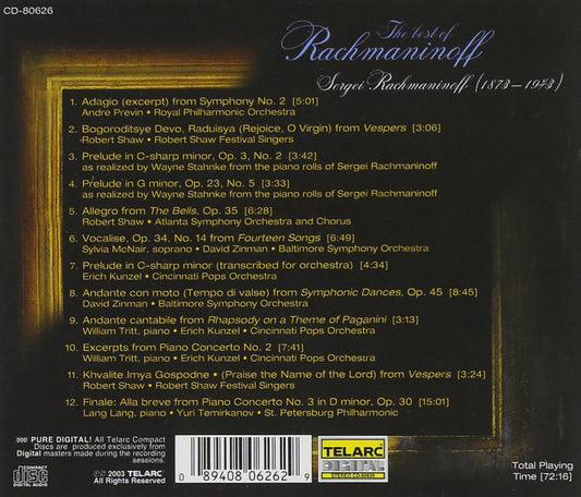 RACHMANINOFF: BEST OF RACHMANINOFF