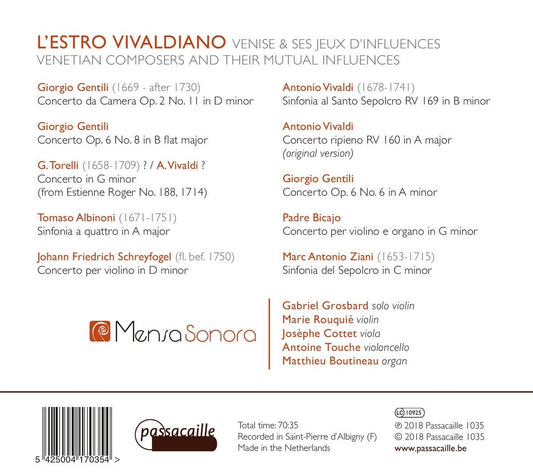 L'ESTRO VIVALDIANO: Venetian Composers and Their Mutual Influences - Mensa Sonora