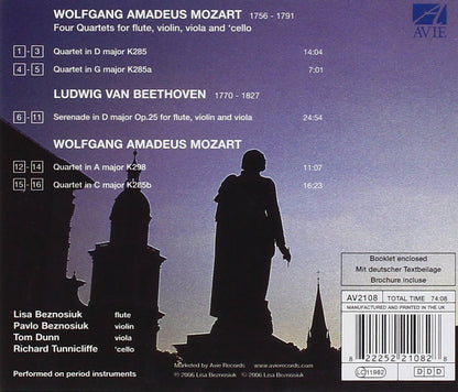 MOZART: The Flute Quartets; BEETHOVEN: Serenade - Lisa Beznosiuk, Paavo Beznosiuk, Tom Dunn, Richard Tunnicliffe