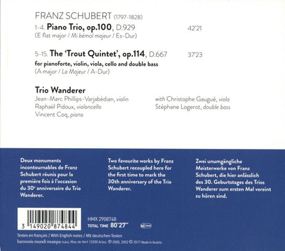 Schubert: Piano Trio Op. 100, Trout Quintet - Trio Wanderer