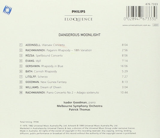 Dangerous Moonlight: Piano Classics from the Silver Screen - Isador Goodman, Melbourne Symphony