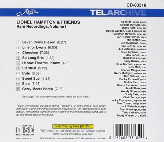 LIONEL HAMPTON & FRIENDS - RARE RECORDINGS VOL. 1