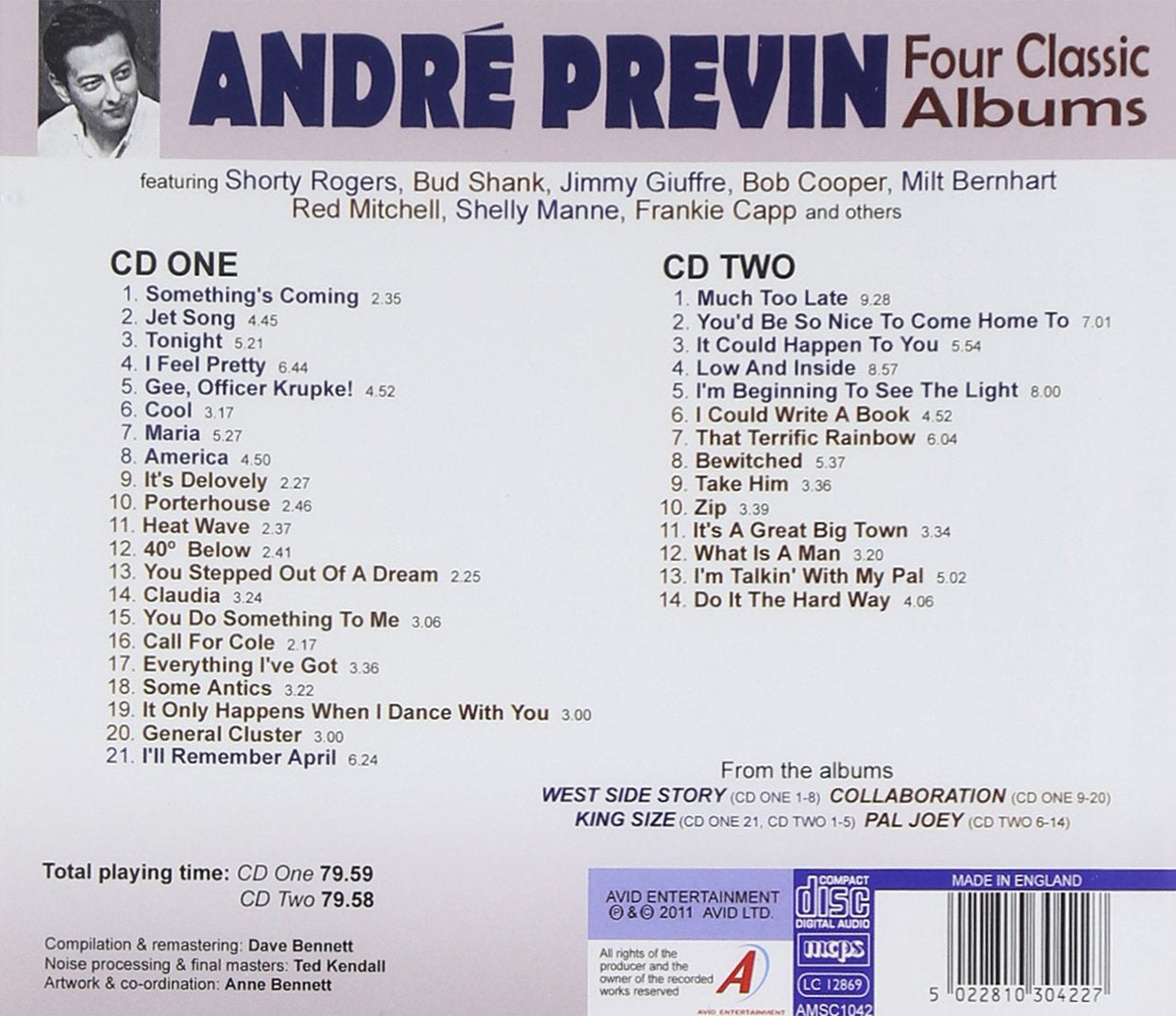 ANDRE PREVIN: FOUR CLASSIC ALBUMS (WEST SIDE STORY / COLLABORATION / KING SIZE / PAL JOEY) (2 CD)