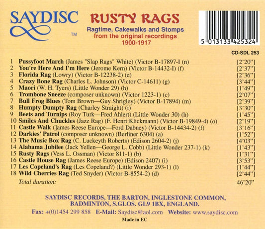 Rusty Rags: Ragtime, Cakewalks and Stomps from the Original Recordings 1900-1917