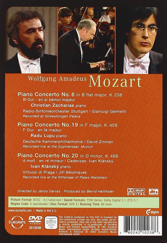 MOZART: Great Piano Concertos, Vol. 3 (Concertos 6, 19, 20) - Lupu, Zacharias, Klansky (DVD)