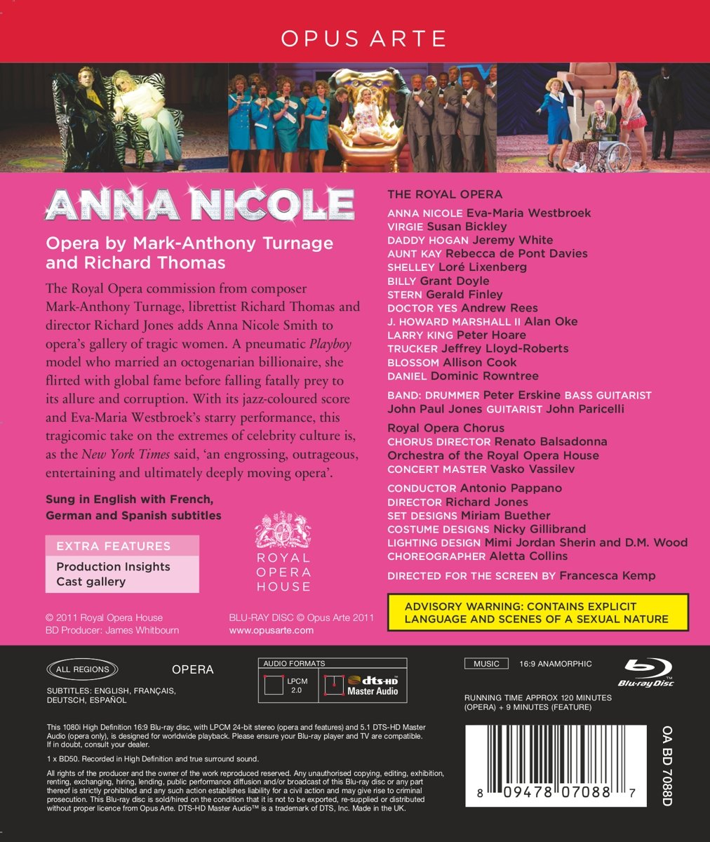 TURNAGE: Anna Nicole - Royal Opera House, Antonio Pappano (BLURAY)