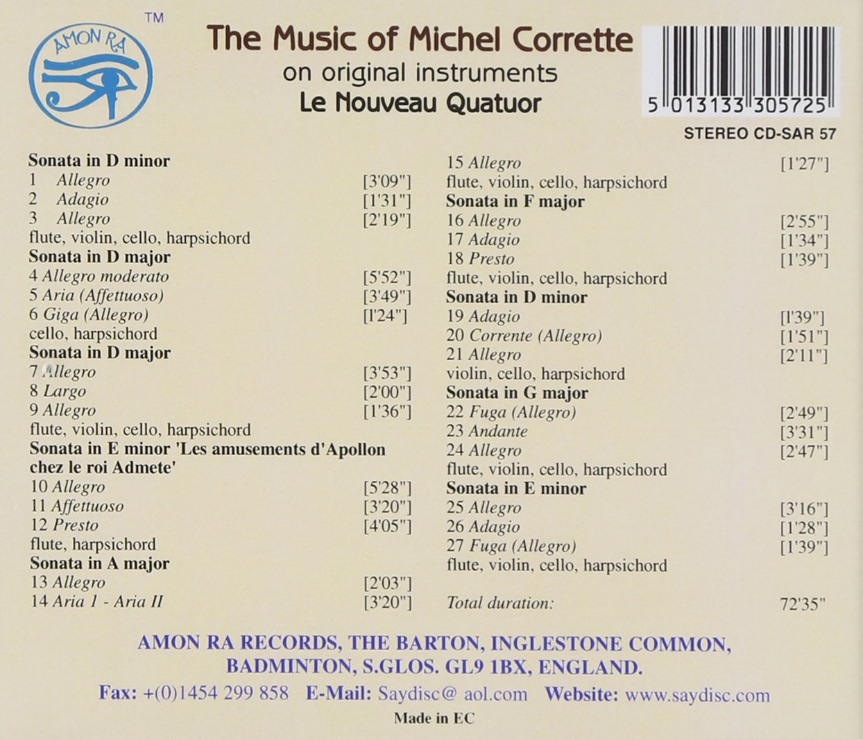 Corrette: The Music of Michel Corrette - Le Nouveau Quatour