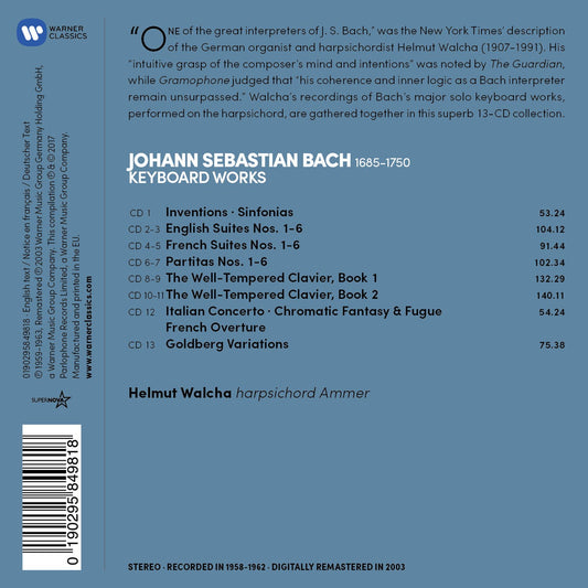 Bach: Keyboard Works - Helmut Walcha (13 CDS)