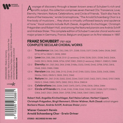 SCHUBERT: THE COMPLETE SECULAR CHORAL WORKS - Arnold Schoenberg Choir (7 CDs)