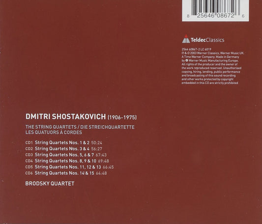 SHOSTAKOVICH: The Complete String Quartets - Brodsky Quartet (6 CDs)