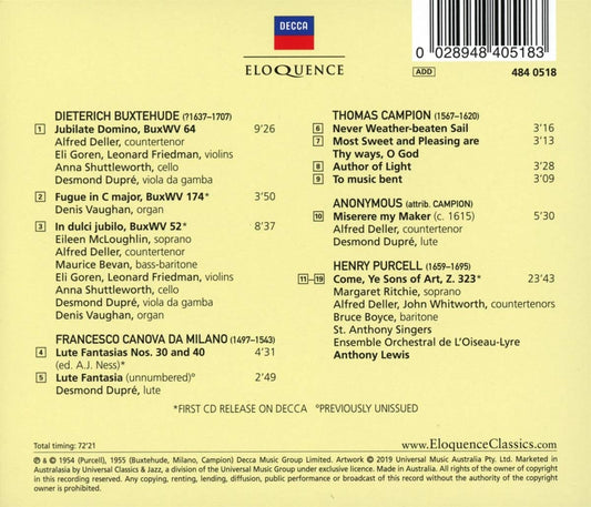 ALFRED DELLER: CAMPION, PURCELL, BUXTEHUDE