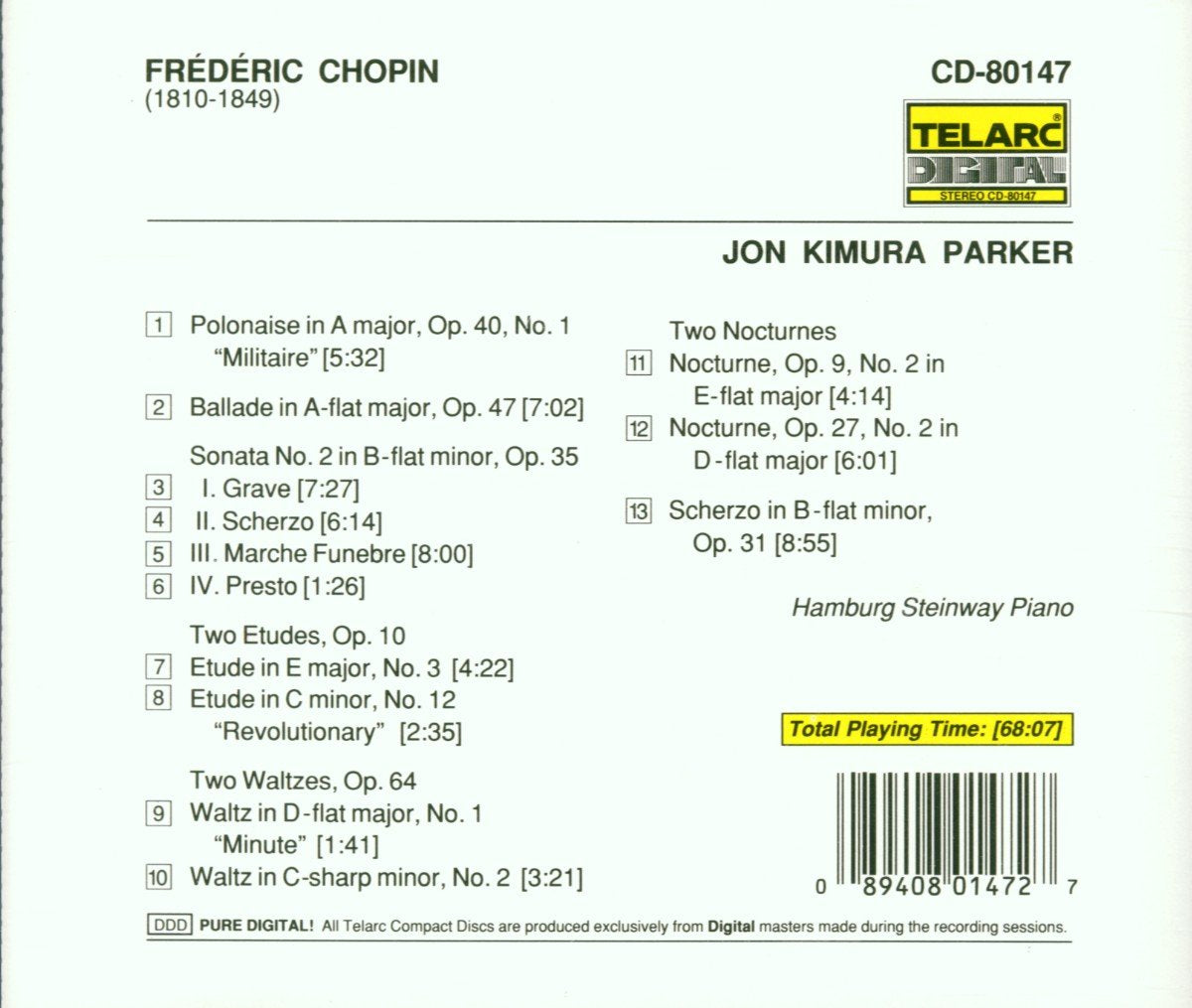 CHOPIN: SONATA No. 2; SCHERZO, Op. 31; BALLADE, Op. 47 - Jon Kimura Parker