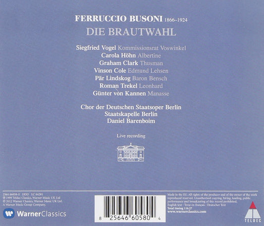BUSONI: DIE BRAUTWAHL:  VOGEL , STAATSKAPELLE BERLIN, BARENBOIM (2 CDS)