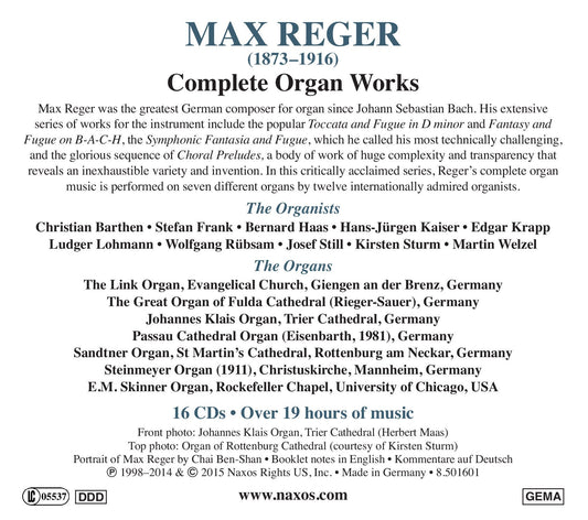 Reger: Complete Organ Works (16 CDs)