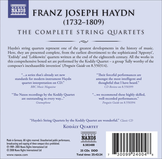 HAYDN: String Quartets (Complete) - Kodaly Quartet (25 CD Box set)