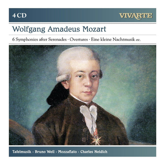 MOZART: 6 SYMPHONIES AFTER SERENADES; OVERTURES; EINE KLEINE NACHTMUSIK and more (4 CDS)