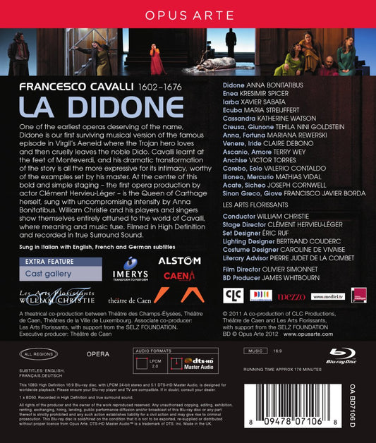CAVALLI: La Didone - Les Arts Florissants, William Christie (BluRay)