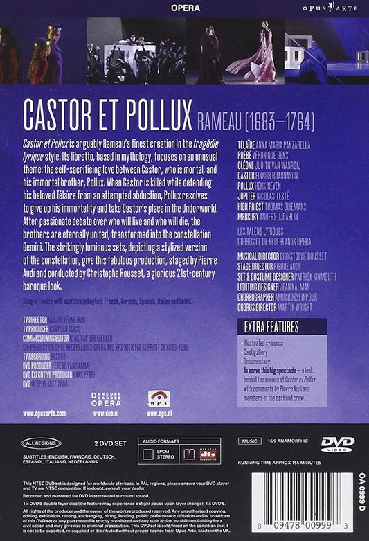 RAMEAU: Castor et Pollux - Les Talons Lyrique, Chorus of Netherlands Opera, Christophe Rousset (2 DVD)