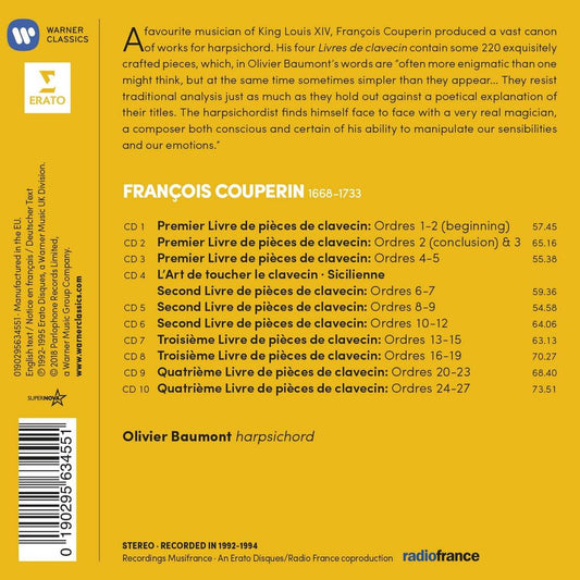 COUPERIN: COMPLETE HARPSICHORD WORKS - OLIVIER BAUMONT (10 CDS)