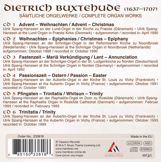 BUXTEHUDE: Complete Organ Works - ULRICH SPANG-HANSSEN (6 CDS)